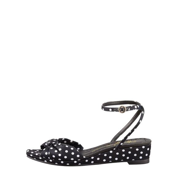NEW Alice + Olivia Polka Dot Low Wedge Strappy Sandals Sz 39 - Picture 2 of 11